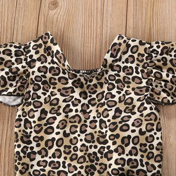0-5A Moda Copilul Fete pentru Copii Haine Seturi de Leopard Imprimate Backless Tricouri Topuri+Dantela fusta de Balet de Fuste 2 buc Tinuta