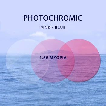 1.56 (-0.50-4.00) Fotocromatică Roz Albastru de Prescriptie medicala CR-39 Rășină Asferice Lentile pentru Ochelari Miopie ochelari de Soare Lentile