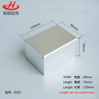 1 buc Argintiu culoare carcasa din aluminiu caz de electronics project caz 74(H)x90(W)x120(L) mm 8201