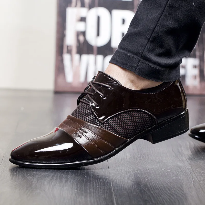 Glue Target Same La reducere! Formal office barbati din piele pantofi oxford din piele pu  pentru bărbați pantofi de costum de afaceri negru plat pantofi respirabil nunta  pantofi maro > Pantofi pentru bărbați | www.hilfigeronline.ro