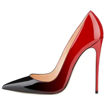 2020 Brand de Lux pentru Femei Pantofi OL Gradient Culoare Piele de Brevet a Subliniat Tocuri Înalte de Moda Sexy Subliniat Toe Pompe de Femei