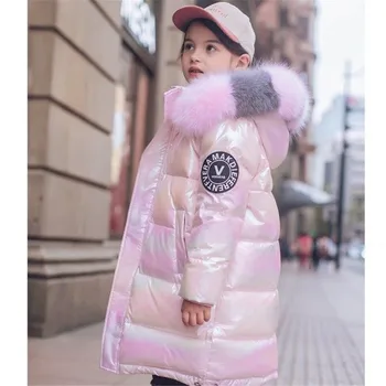 2020 Brand de Moda Fată de haine Cald în Jos Jacheta Copii Haina hanorac mare Blana Copii Adolescent Îngroșarea Îmbrăcăminte exterioară de Iarnă Rece