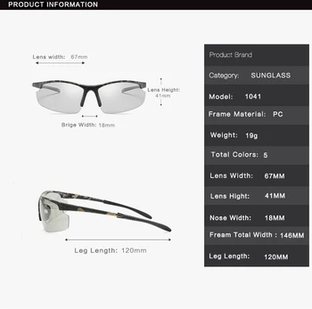 2020 Bărbați Fotocromatică ochelari de Soare Noi Polarizat ochelari de Soare Femei UV400 fără ramă Anti-orbire Ochelari de Soare Gafes de sol