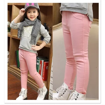 2020 fete Transport Gratuit iarna pantaloni Noi bomboane de Bumbac fleece catifea solid cald haine Copii 3-copil de 12 110-160 cm