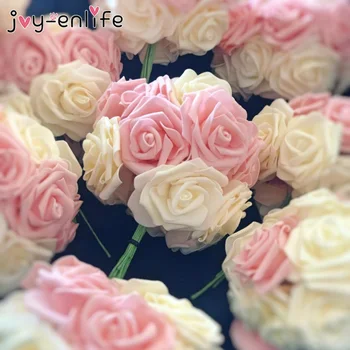 25pcs/lot Artificiale de Trandafir Buchet Spumă Decorativă a Crescut de Flori, Buchete de Mireasa pentru Nunta Petrecere Acasă Decorare Nunta Consumabile
