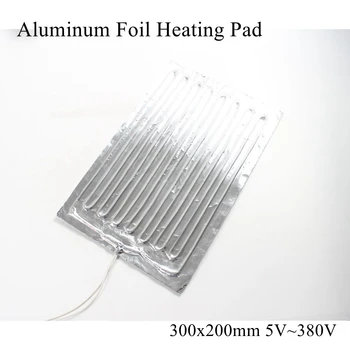 300x200mm 220V Folie de Aluminiu Tampon de Încălzire Cauciuc Căldură Saltea Pat Încălzit Placă de Încălzire Auto-adeziv Flexibil rezistent la apa Imprimantă 3D
