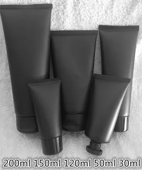 30ML 50ML 120ML 150ML Negru 200ML Cosmetic Tub Negru Cu Capac filetat Pentru Fata, Demachiant Pachet Tub de Plastic Pentru Bărbați
