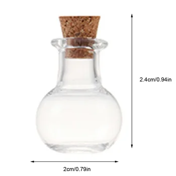 50Pcs 2.4 x 2cm 5ml Sferă de Sticlă în Formă de Mini-Pluta Sticle Goale de Probă Borcane care Doresc Depozitare Sticla Flacon - Transparent