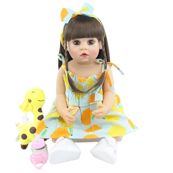 55cm Plin de Silicon Renăscut Păpușă Jucărie Realist de Vinil în Viață Copii Dress Up Printesa Fată Copilul Cadou de Ziua mea Casă de Joacă Jucărie