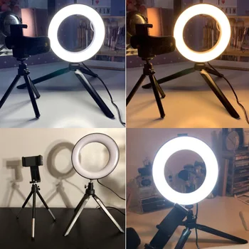 6 inch/15cm Selfie Inel de Lumină LED-uri Lampă în formă de Inel Studio Video mini Fotografie Ringlight pentru Tik Tok Youtube Machiaj Live Streaming