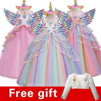 Anul nou infantil Unicorn fantezie tutu Fete de Petrecere Rochie broderie Îmbrăcăminte pentru Copii Unicorn rol rochie de petrecere haine pentru copii