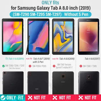 Armura nou Caz Pentru Samsung Galaxy Tab a 8.0 2019 Copii de Siguranță Grele Silicon Hard Cover Model SM-T290 SM-T295 SM-T297 8.0 Caz