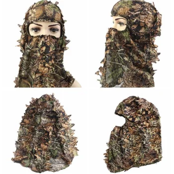 Camuflaj de Artar cu Frunze 3D Masca Costum de Lunetist Tactic CamouflageHood de Vânătoare, de Pescuit, articole de acoperit capul Camo Pălărie Și mănuși