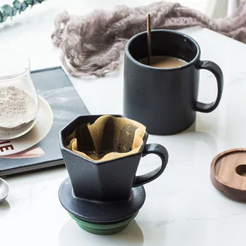 Ceramica Filtru De Cafea Mocha Latte Filtru De Cafea Oală Formă De Pâlnie Espresso Apa Filtru De Cafea Prin Picurare Cu Hârtie De Filtru Cafea
