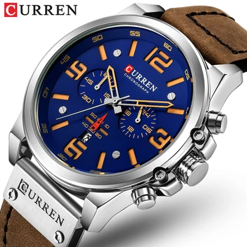 CURREN 8314 Mens Ceasuri de Lux de Top de Brand Sport Impermeabil Ceas de mână Cuarț Cronograf Militară din Piele Relogio Masculino