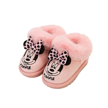 Disney Minnie Bumbac Pantofi de Iarna Plus Catifea Îngroșa Copilul Cald Cizme Baieti si Fete pentru Sugari Cizme de Zăpadă