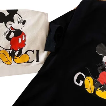 Disney tricou Femei de Desene animate Mickey Minnie Mouse Scurte de Vară Regulat tricou O-Gât Alb Negru Topuri Tricou Vrac 2020