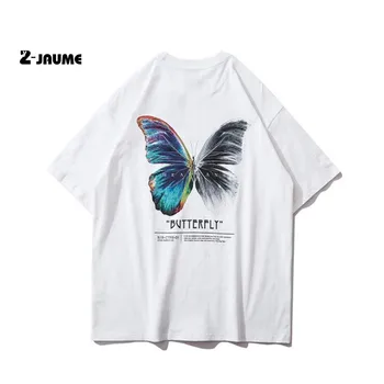 Dropshipping Hip Hop Tricou Supradimensionat Harajuku Moda Streetwear Pentru Femei De Culoare Fluture Tricou Cu Maneci Scurte Din Bumbac T-Shirt