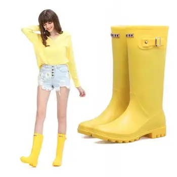 Dwayne Doamnelor Impermeabil Rainboots de sex Feminin Genunchi-mare Moda Cauciuc Cizme de Ploaie Pantofi Fete Rainboots PVC Pantofi de Apă