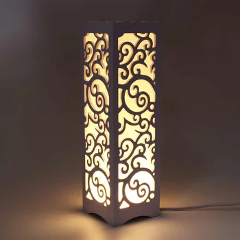Electrice Moderne LED Masă Lampă de Birou Clasic din Lemn Noptiera de Iluminat Ajurata Sculptate Studiu de Decorare Dormitor Lumina de Noapte