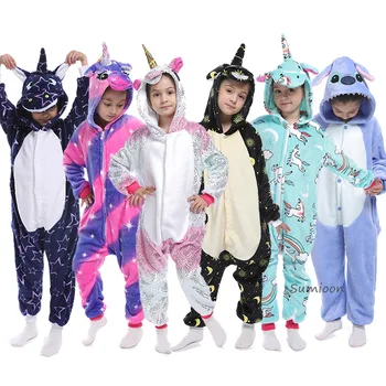 Fete Unicorn Kigurumi Cat Pijamale Pentru Copii Flanel Onesie Pijamale Copii Dinozaur Pijamale Baieti Panda Salopeta Salopete