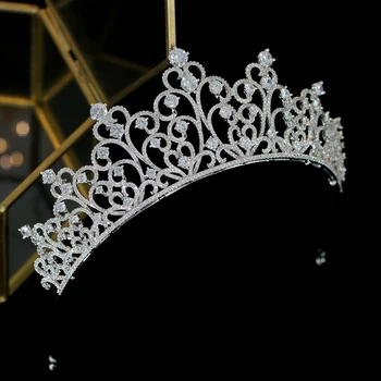 High-end de zirconiu coroană de nunta, accesorii de par, accesorii de par, coroana de mireasă / articole pentru acoperirea capului, sirena coroana, coroana de cristal