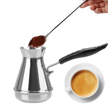 HILIFE Unt creuzet Cafea, Ustensile de Bucătărie Instrumente Europene Mâner Lung Moka Oală din Oțel Inoxidabil turc Ibric de Cafea