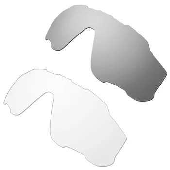 HKUCO Argintiu/Transparent 2 Perechi de Lentile de Înlocuire Pentru Oakley Jawbreaker ochelari de Soare Crește Claritatea