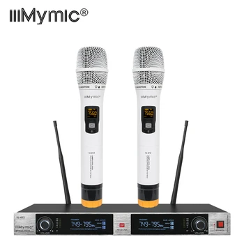 IiiMymic Audio Microfon Wireless UI-412 constructii Metalice PRO Karaoke UHF Dual 2 Sistem de Canale cu 2 MICROFON Frecvență Fixă