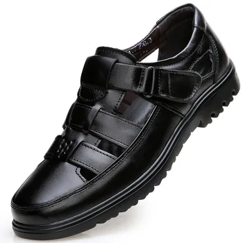 IMAXANNA Vară Om Nou din Piele Pantofi Sandale Bărbați Respirabil Brand de Lux Birou de Afaceri Pantofi Casual Confortabil