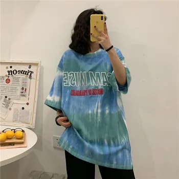 Japanses Estetice Tricou Supradimensionat Lega Tye T-shirt Femei Harajuku Kawaii Drăguț Roz Casual de Vara de Moda de sex Feminin Topuri