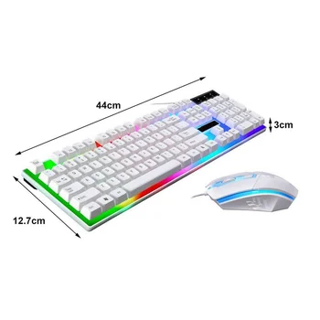 KOOYUTA Noi Pro Mouse Tastatura Kit plin de culoare LED lumină de Fundal Tastatură de Gaming + Optic Ergonomic USB Mouse-ul pentru PS4/PS3/Xbox One