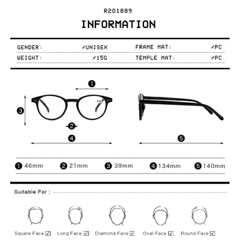 LENSPACE 2020 Ochelari de Citit Bărbați Femei Lumina Albastră Ochelari și ochelari de Primăvară Designer de Moda Vintage Rotund Ochelari de Calculator