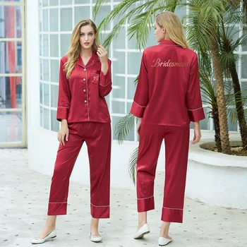 Maneca lunga personalizabil satin set de pijama cu maneca lunga de toamna pijamale femei, pijamale pijamale de mătase 2020 pijamale noi