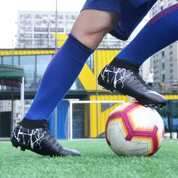 New Sosire Bărbați Ghete de Fotbal în aer liber FG Fotbal Bărbați Pantofi Confortabile, Ghetele Om de Fotbal Pantofi Negru Albastru Chuteiras De Futeb
