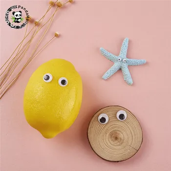 Pandahall 1 Cutie Alb-Negru de Plastic Misca Ochii Bulbucați Butoane pentru DIY Scrapbooking Meserii Jucărie Accesorii Negru 4~20x2~5mm