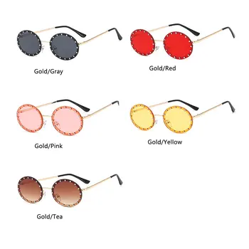 Retro Mici, Ovale ochelari de Soare Femei Stras de Cristal Înfrumuseța Ochelari de Soare Metal Femei Designer de Moda Nuante lunetă soleil
