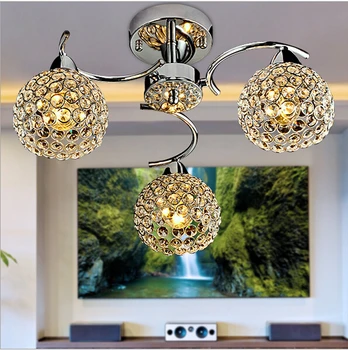 Simplu, din oțel inoxidabil, lămpi de tavan restaurant cristal lampă de plafon lampă cu LED-uri camera de hotel plafonul este potrivit pentru tensiune 90-260V