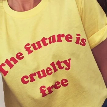 Starqueen-JBH 1buc Viitorul Este Cruelty Free T-Shirt Femei Grafic Amuzant Tricou Feministă Casual, Haine de Moda Fata de Putere Topuri