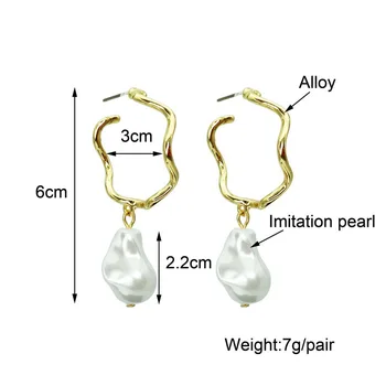 TOTASALLY Baroc elegant de Epocă Neregulate Simulat Pearl Cercei legăna Femei Declarație Cercei Bijuterii pentru petrecere
