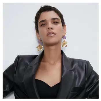 UDDEIN Moda de Metal cercei Floare pentru Femei la Modă de Epocă Neregulate Farmecele de Cristal Legăna cercei de Partid Bijuterii