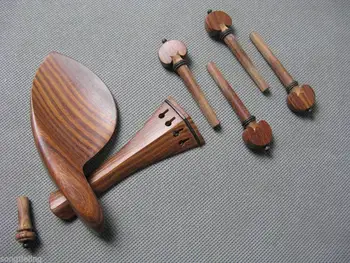 Un set rosewood vioara părți. chinrest, tailpiece,endpin, cuiere pentru vioara 4/4