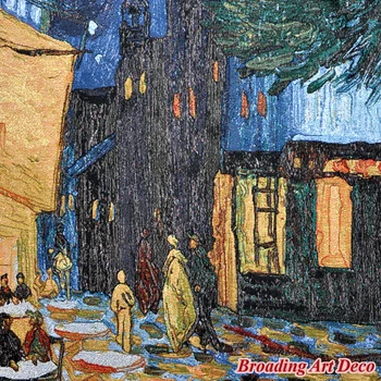 Van Gogh-Noapte Cafenea Jacquard Țese Tapiserie de pe Perete Goblen Acasa Art Decor Textil Aubusson Bumbac Dimensiune 139x99cm