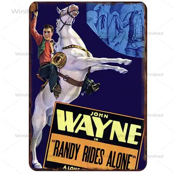 Vintage Cowboy John Wayne Metal Poster Placa Retro de Metal de Staniu Semn Cafenea Bar Club Ferma Decor de Perete Decor Acasă Placa de 20x30cm