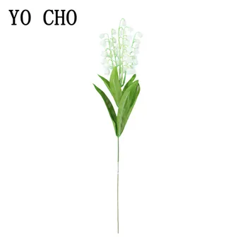 YO CHO Artificiale Flori de Crin de Vale Albă Acasă Decorare Masă de Nuntă de Flori False Mini Buchet Faux Crin de Vale